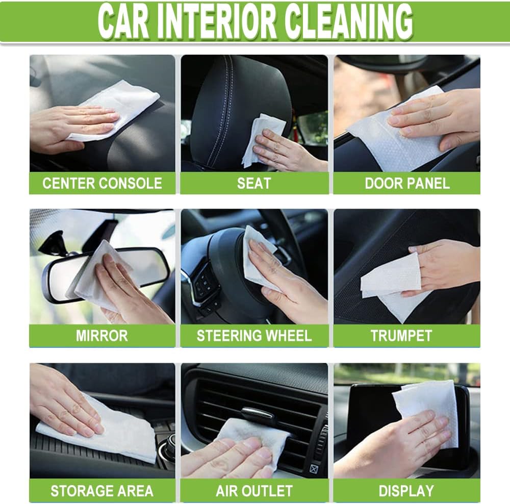 Air Jungles All Purpose Car and Home Cleaning Wipes 70 Count (Pack of 3), Extra Large 8" x 10" Size