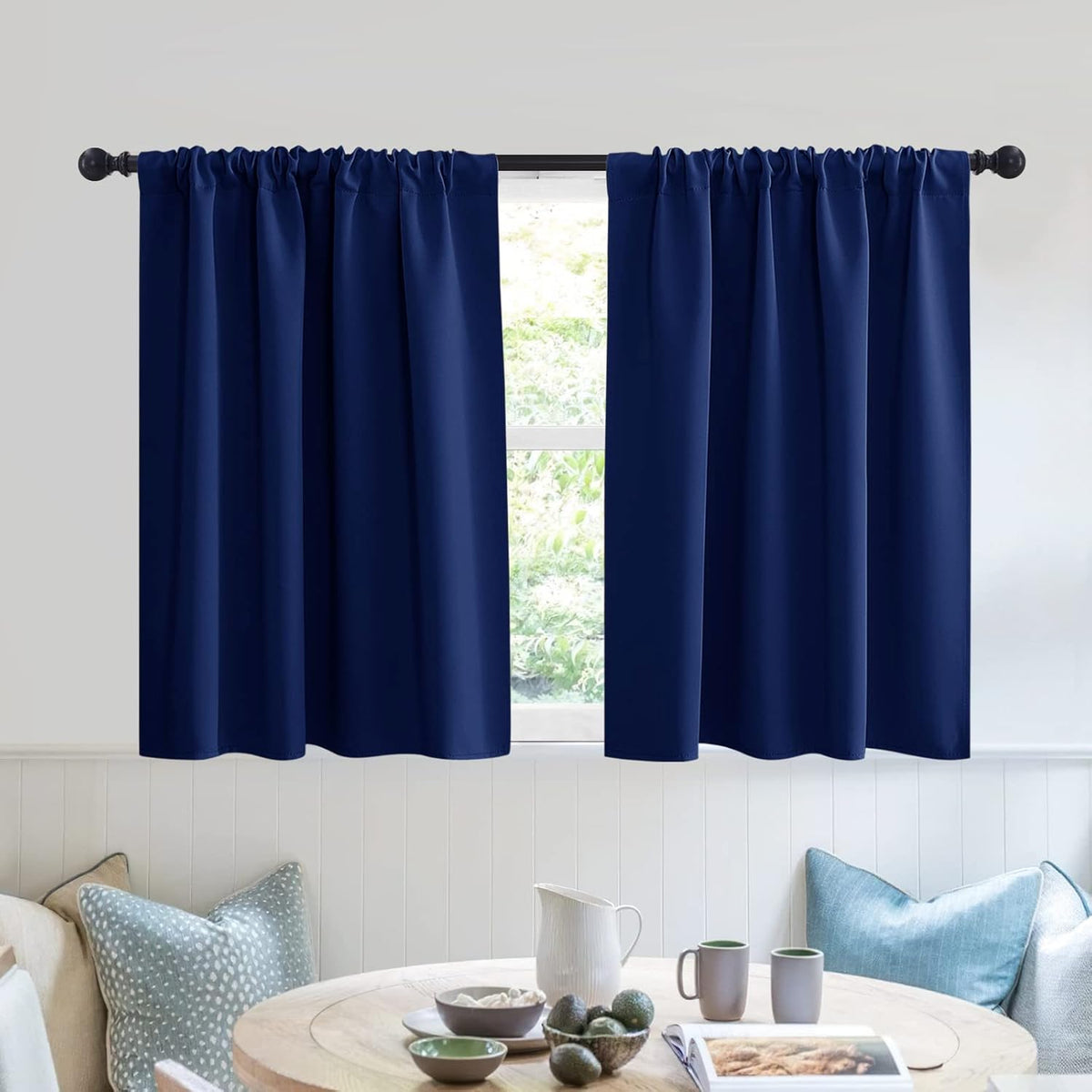RYB HOME RV Curtains for Camper Windows - Soft Thermal Insulated Small Window Curtain Tiers for