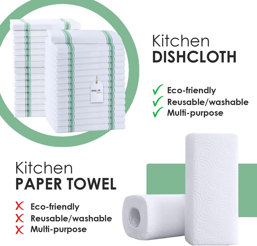 Dish Towels Set (Value Pack of 30) Size 15x25 Inch, 100% Cotton Soft & Absorbent Linen Kitchen
