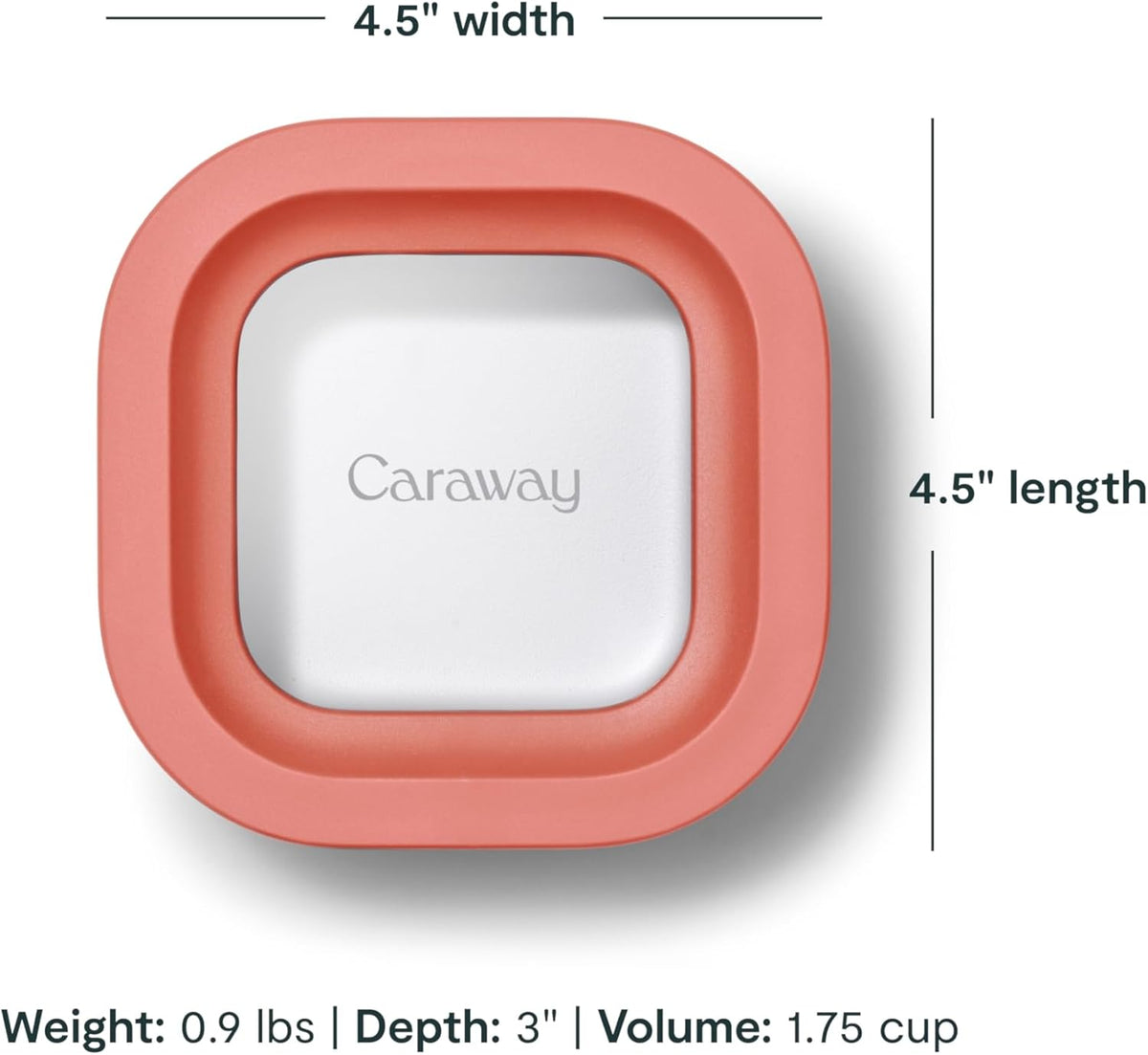 Caraway 2pc Glass Food Storage Set - 1.75 Cup Food Containers (2) - Non-Toxic Ceramic-Coated Glass