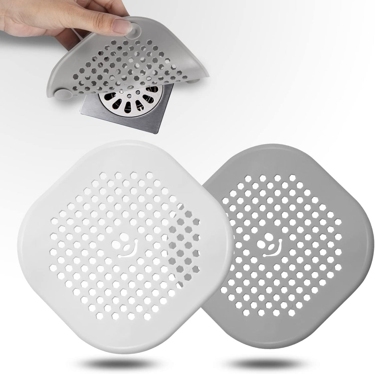 2 Pack Drain Hair Catcher Silicone Bathroom Accessories Shower Drain Protector Sink Drain Strainer