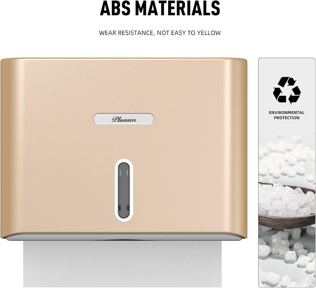 Paper Towel Dispenser Wall Mount, Adhesive No Drilling Multifold Trifold C Fold Commercial Hand