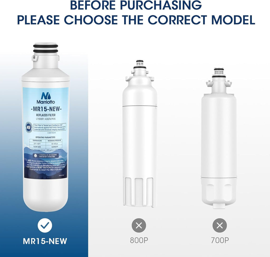 MARRIOTTO LT1000PC Refrigerator Water Filter, Water Filter ADQ747935 Compatible with LT1000PC