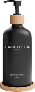 Black Glass Lotion Dispenser with Pump by Brighter Barns - Hand Lotion Dispenser Bathroom Set with