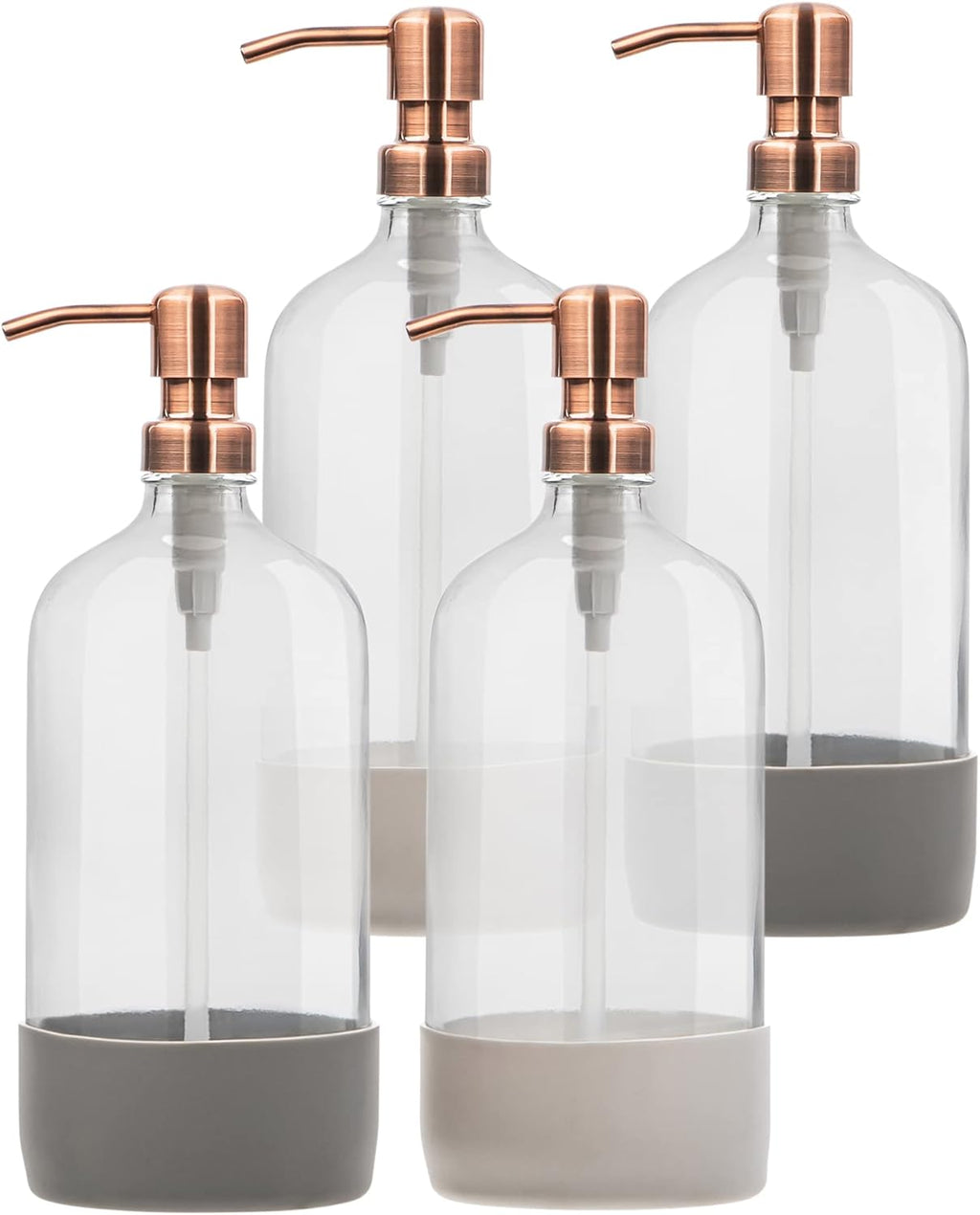 32 oz Glass Pump Bottle Rustproof Stainless Steel Pump, Funnel, and Lids. Modern Farmhouse Vintage