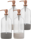32 oz Glass Pump Bottle Rustproof Stainless Steel Pump, Funnel, and Lids. Modern Farmhouse Vintage