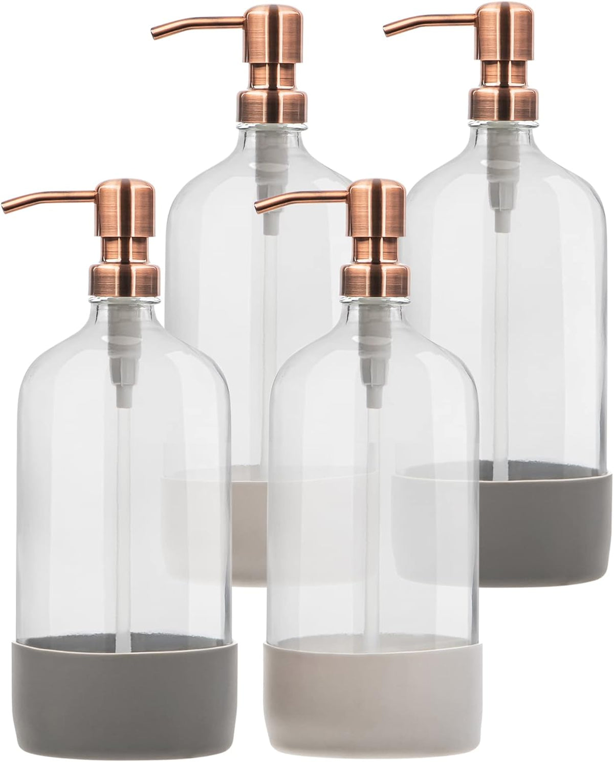 32 oz Glass Pump Bottle Rustproof Stainless Steel Pump, Funnel, and Lids. Modern Farmhouse Vintage