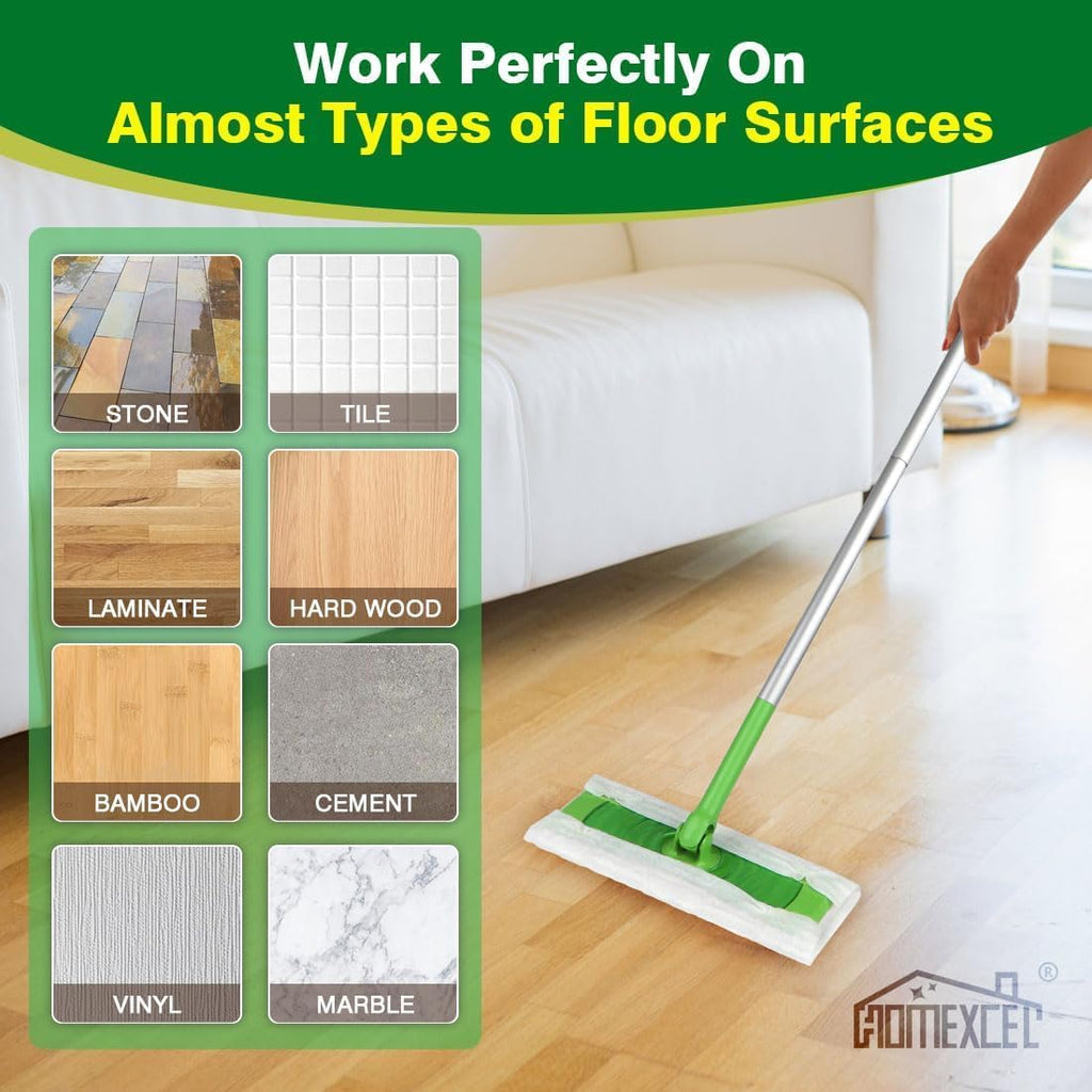 HOMEXCEL Dry Sweeping Cloths Pads Compatible with Swiffer Sweeper, Disposable Duster Refills Mop