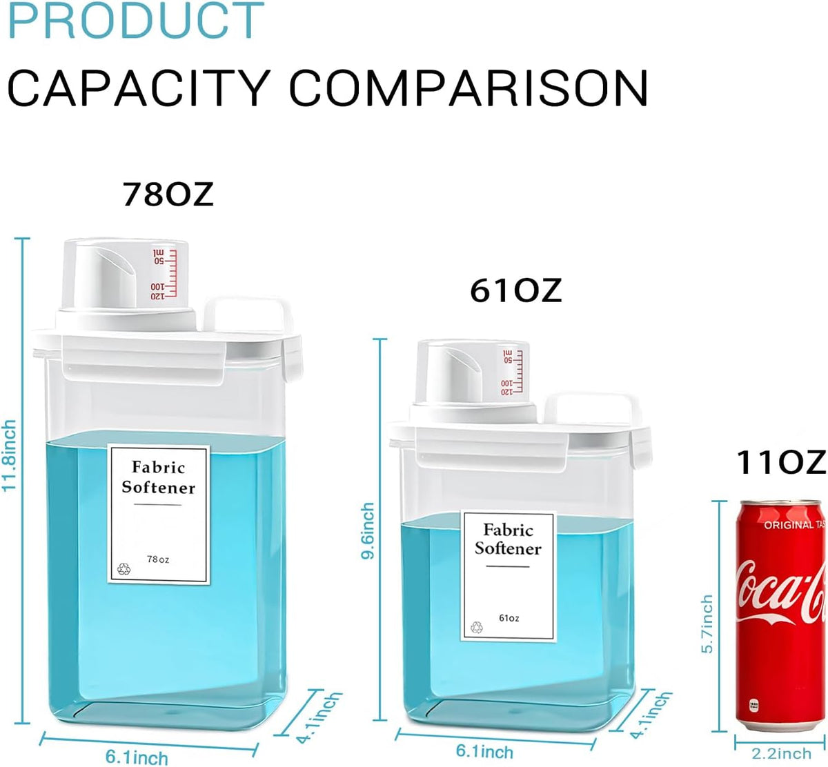 3 Pack Laundry Detergent Dispenser, 78oz Laundry Soap Dispenser, Refluxable Laundry Detergent