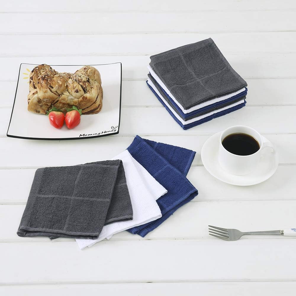 Glynniss Dishcloths Kitchen Highly Absorbent Dish Rags 100% Cotton Dish Cloths for Washing Dishes
