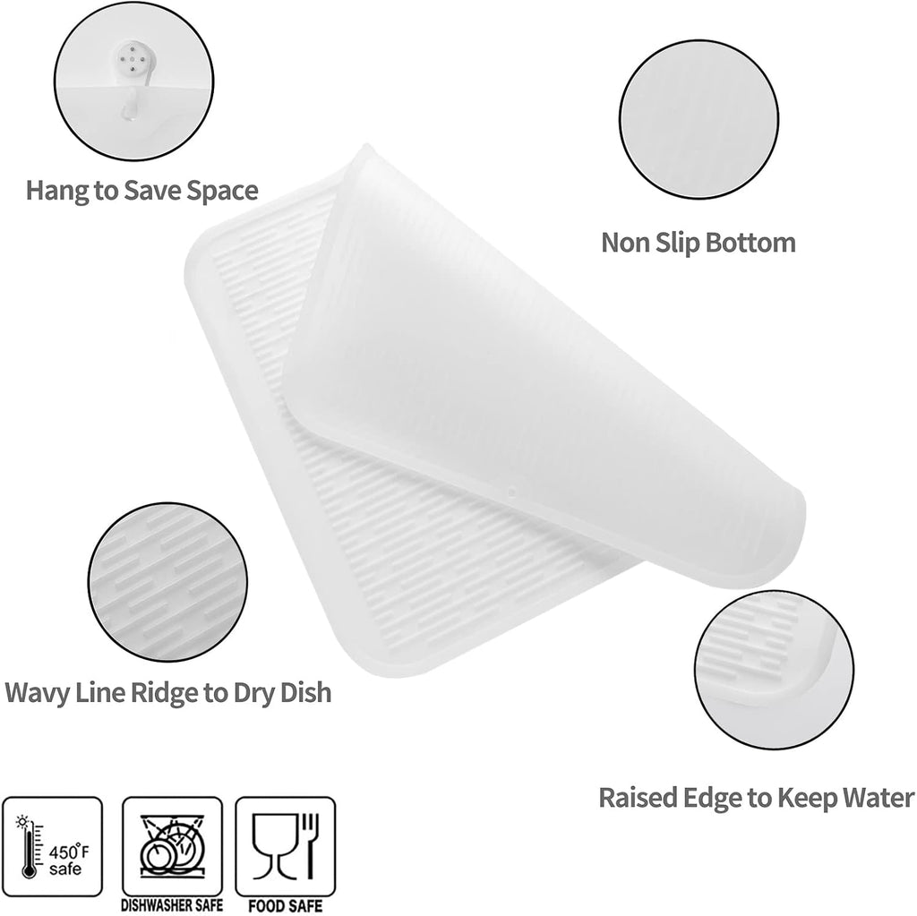 Silicone Dish Drying Mat for Multiple Usage,Easy clean,Eco-friendly,Heat-resistant Silicone Mat for