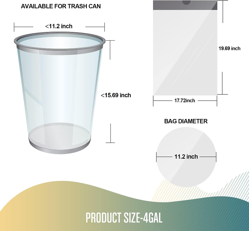 FORID Small Drawstring Trash Bags - 4 Gallon Plastic Garbage Bags 240 Counts White Trash Can Liners