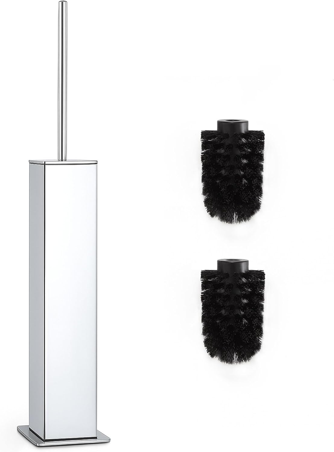 Chrome Toilet Brush and Holder,Toilet Bowl Brush with Extra Long Handle