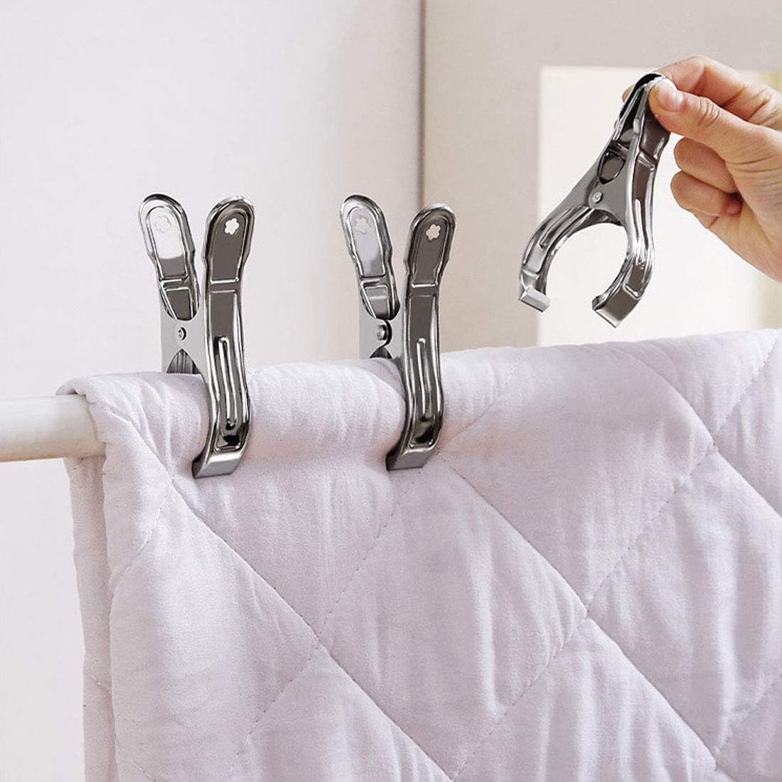 Large Heavy Duty Metal Clothespins 6 Packs Stainless Steel Clothespin,Big Beach Chair Towel