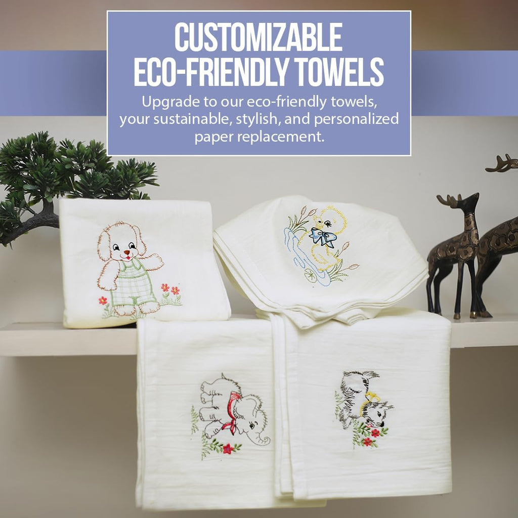 WHITEWRAP Flour Sack Towels| Tea Towel for Crafts| Kitchen Dish Cotton Blank Towel for