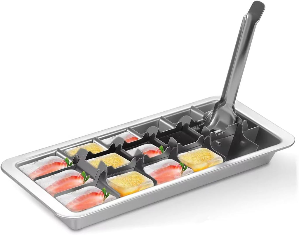 Professional Ice Cube Trays Stainless Steel - 18-Slot Heavy Duty Metal Icecube Mold, Non-Toxic