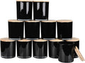 Thick Candle Jars for Making Candles 12 Pcs, 14 OZ Empty Jars with Wood Lids for Candle Making