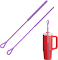 YOTIME Silicone Straw Cleaner Brush, 2Pcs Reusable Straw Brush Extra Long for Cleaning Tumbler with