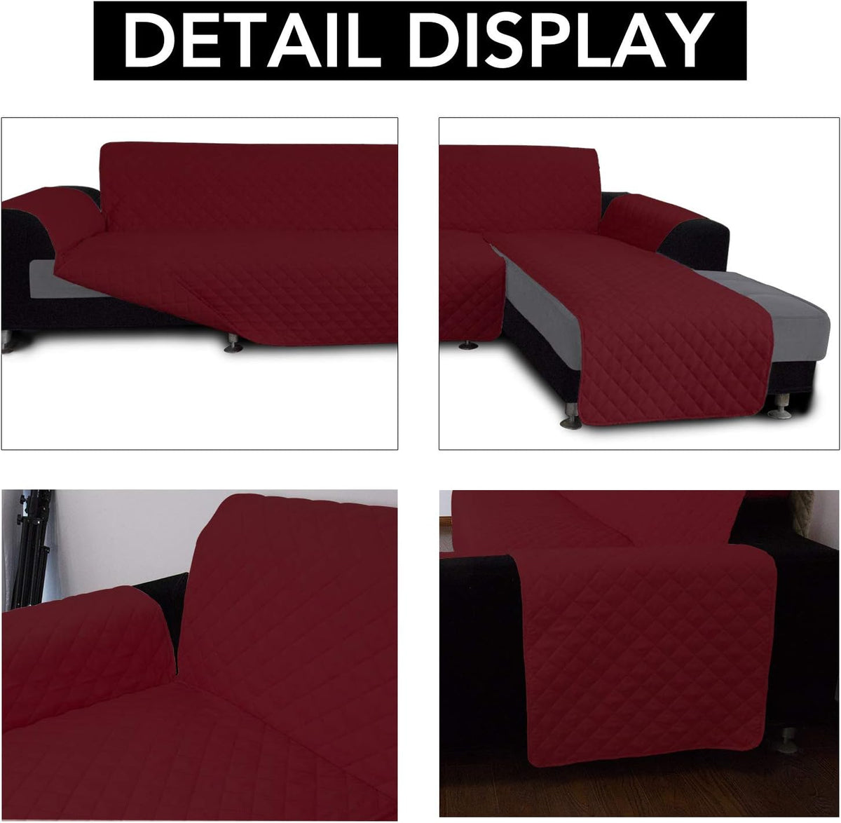 Easy-Going L Shape Sofa Slipcover Chaise Reversible Protector Cover for Pets Dog (X-Large