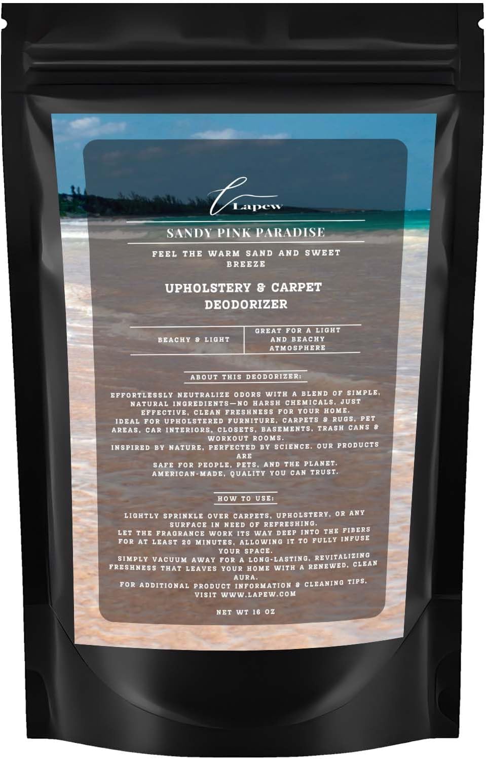Sandy Pink Paradise Carpet Freshener Powder 16 oz | Powerful Odor Eliminator for Home | Upholstery