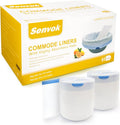 Senvok Commode Liners with Highly Absorbent Pads - 60 Pack | Lemon Scented | Leak-Proof Medical