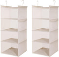 MAX Houser 4 Tier Shelf Hanging Closet Organizer, Closet Hanging Shelf with 2 Sturdy Hooks for