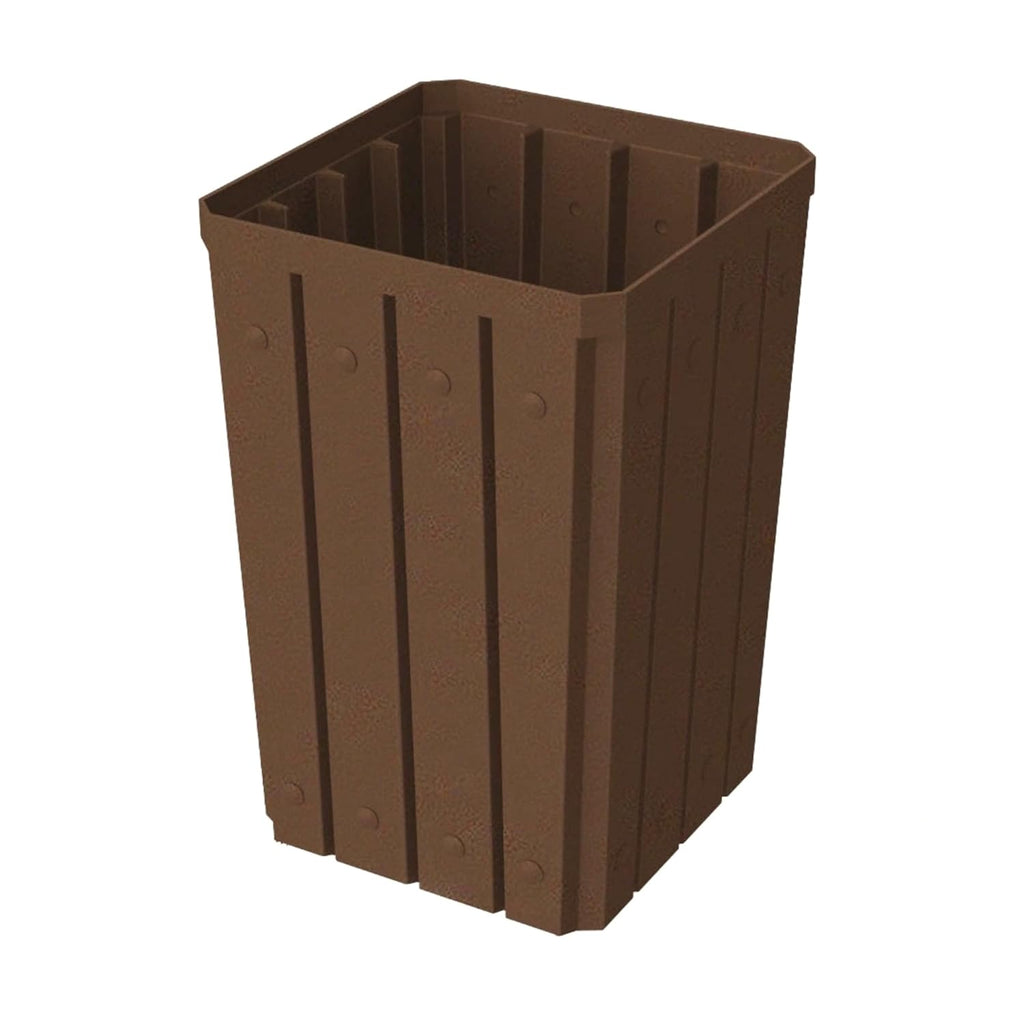 32 Gallon Square Slatted 100% Recycled Plastic Heavy-Duty Commercial Outdoor or Indoor Trash Can