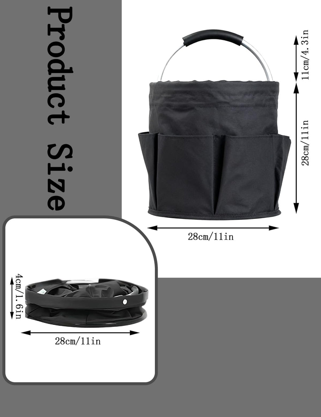 CIHTL Cleaning Caddy with Handle, for Cleaning Supplies Organizer Bucket