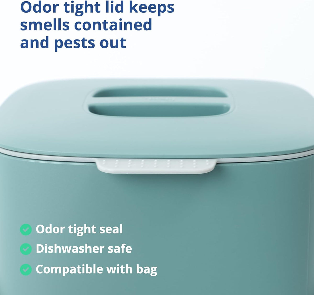 Blue Ginkgo Kitchen Compost Bin [2.6L / 0.69 GAL] – Filter-Free, Odor-Tight Countertop Food Waste