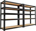 Garage Shelving, 2 PCS Storage Shelves Heavy Duty 2000 LBS Capacity, 5 Tier Adjustable Metal