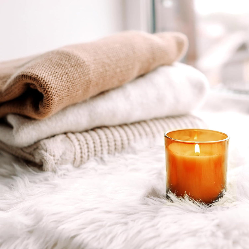 14 OZ Thick Candle Jars for Making Candles 12 Pcs, 3 Wick Empty Jars with Wood Lids for Candle