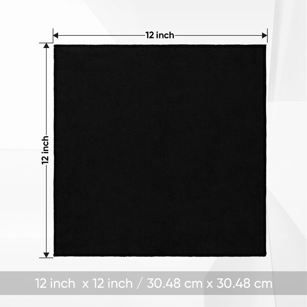 HOMEXCEL Black Washcloths 24 Pack, Highly Absorbent and Soft Microfiber Face Towel, Makeup Remover