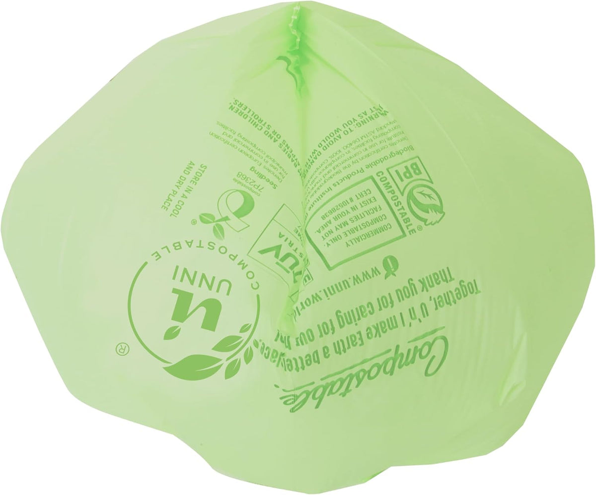 UNNI Compostable Trash Bags, 13 Gallon / 49.2 Liter, 100 Count, Extra Thick 0.9 Mil Tall Kitchen