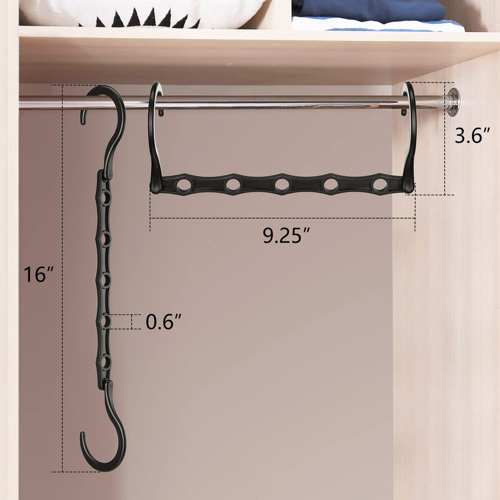 AMKUFO 6 Pack-Closet-Organizers-and-Storage, Space-Saving-Hangers Black