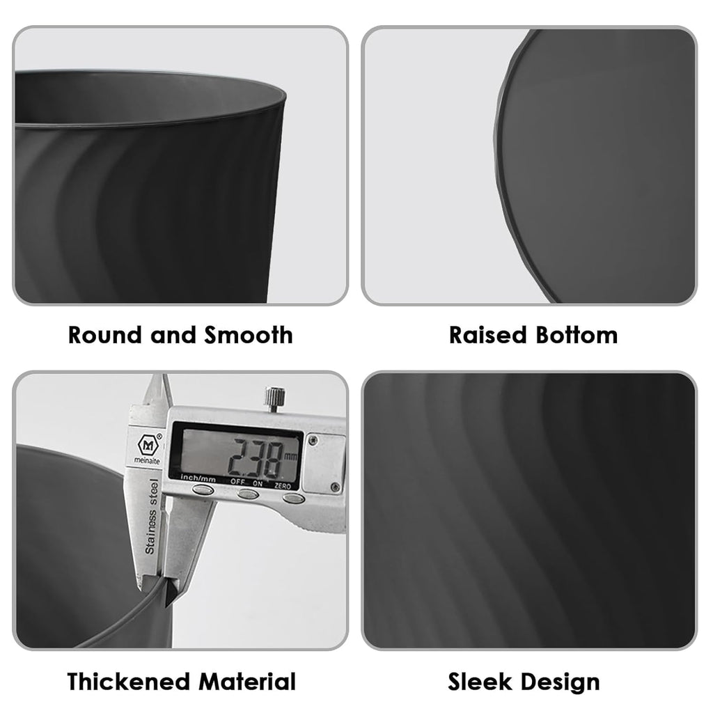 YGJT Small Trash Can, 6 Pack 1.8 Gallons Bathroom Trash Can, Slim Waste Basket, Round Garbage Can