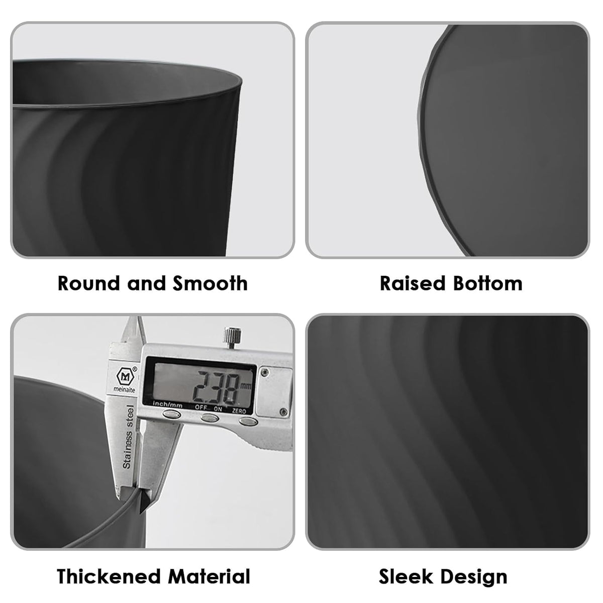 YGJT Small Trash Can, 6 Pack 1.8 Gallons Bathroom Trash Can, Slim Waste Basket, Round Garbage Can