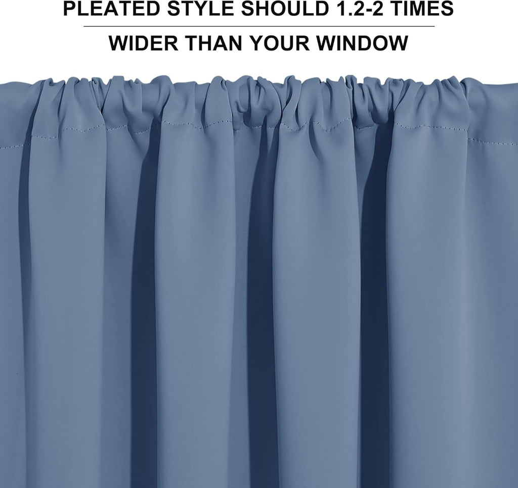 RYB HOME Blackout Curtains for Kitchen, Over Sink Privacy Curtains Window Decor, Thermal Insulating