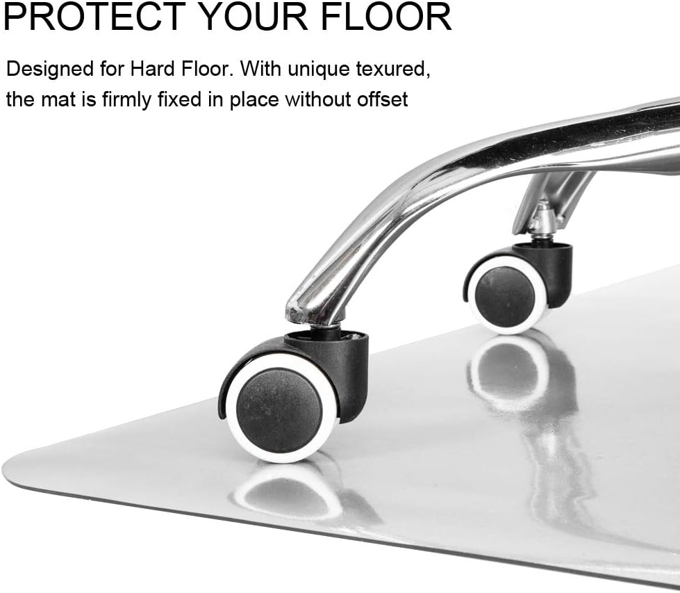 Kuyal Clear Chair mat for Hardwood Floor 30 x 48 inches Transparent Floor Mats Wood/Tile Protection
