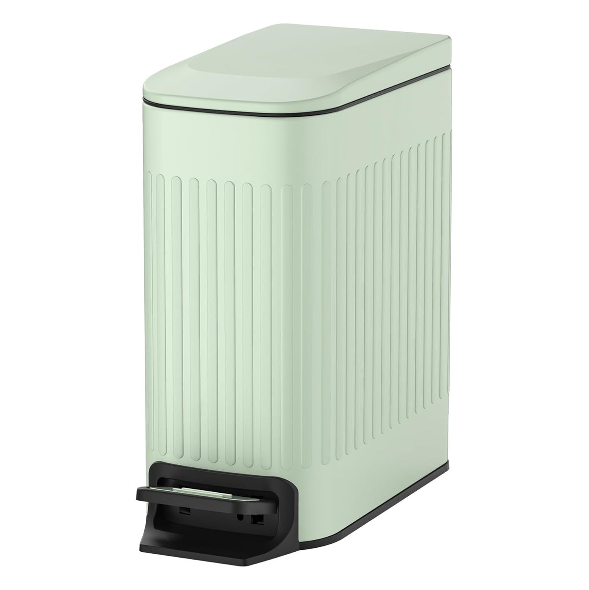 TIPGO Slim Bathroom Trash Can with Lid Soft Close, Step Pedal, 6 Liter / 1.6 Gallon Stainless Steel