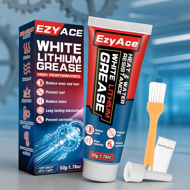 White Lithium Grease, Garage Door Lubricant, Multi-Purpose Bike Grease for Hinges, Bearings, Gears