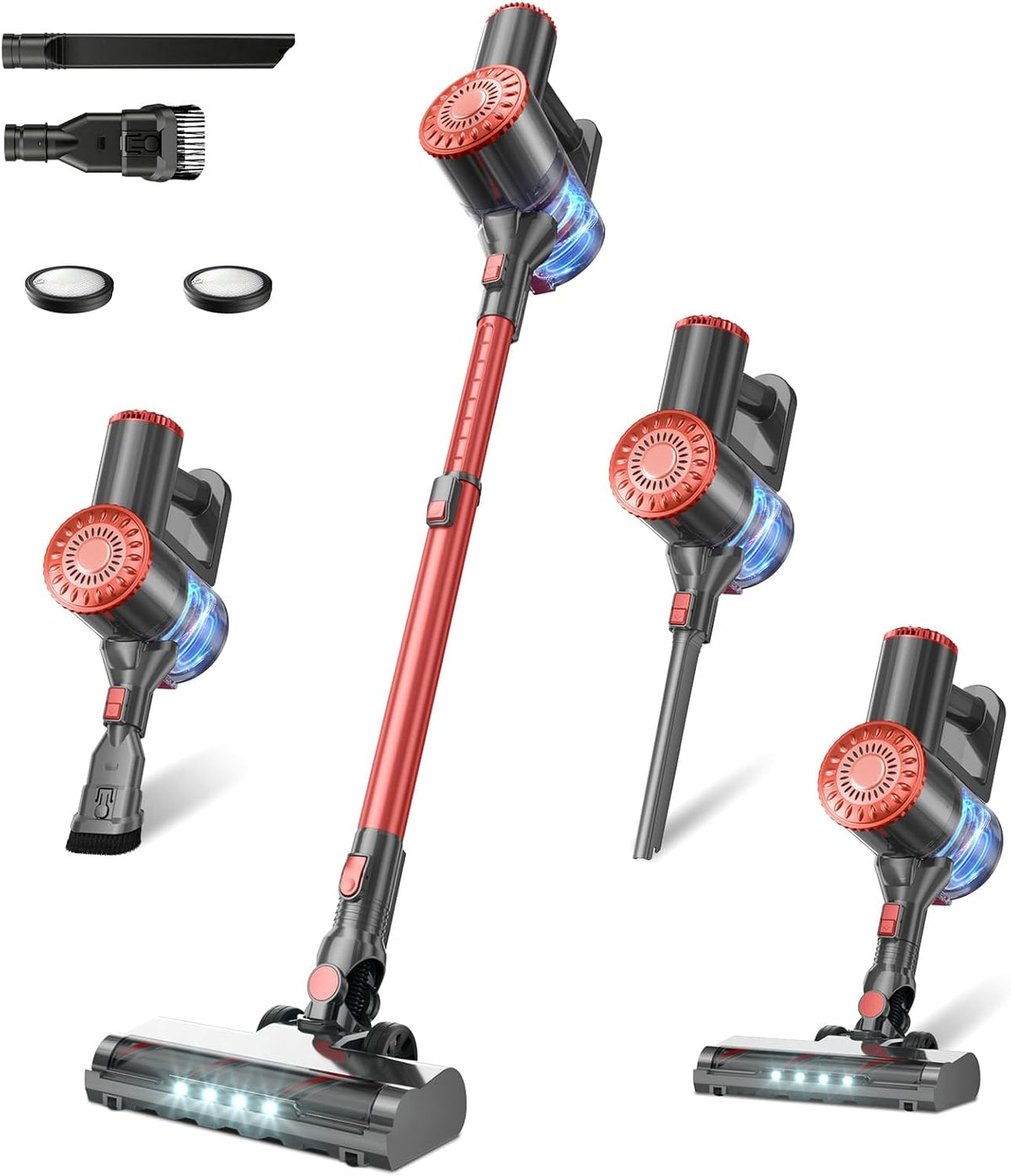 Cordless Vacuum Cleaner with Self-Standing, 40KPA Stick Vacuum Cleaners for Home, 8-in-1