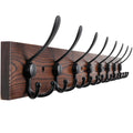 Kuhome 32.2'' Large Coat Rack Wall Mount Coat Hooks Coat Hanger with 8 Metal Black Triple- Hooks