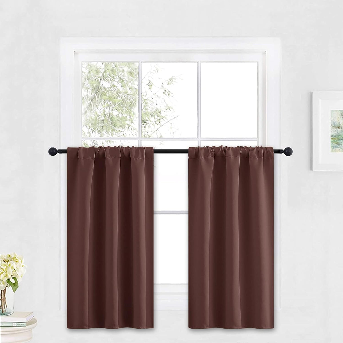RYB HOME Small Curtains Blackout - Privacy Energy Efficiency Mini Curtains for Kids Bedroom RV