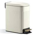 CEROELDA Small Bathroom Trash Can with Lid Soft Close-5L/1.3 Gal Slim Garbage Can-Metal Step