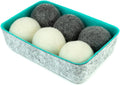 Three by Three Seattle Felt·Like·it!™ Wool Dryer Balls + Storage Bin: Reduce Drying Time, Static