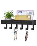 ROPALINS Key Holder Wall Mount Magnetic Adhesive, Key Hooks Rack with Shelf
