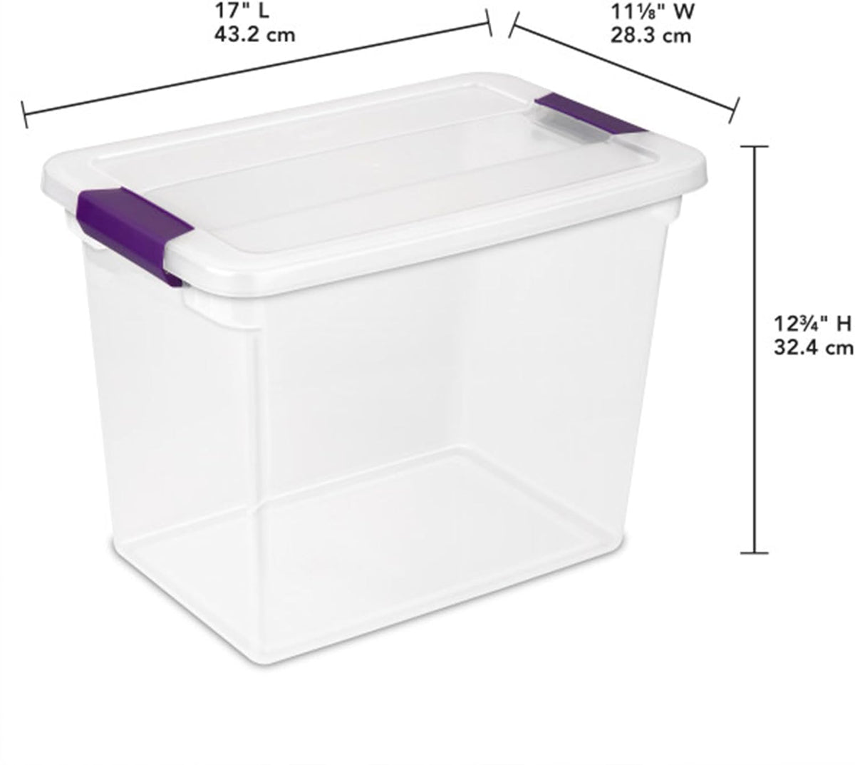 Sterilite 12-Pack 27 Quart ClearView Latch Box, Stackable Organizer Bins with Latching Lids - Clear