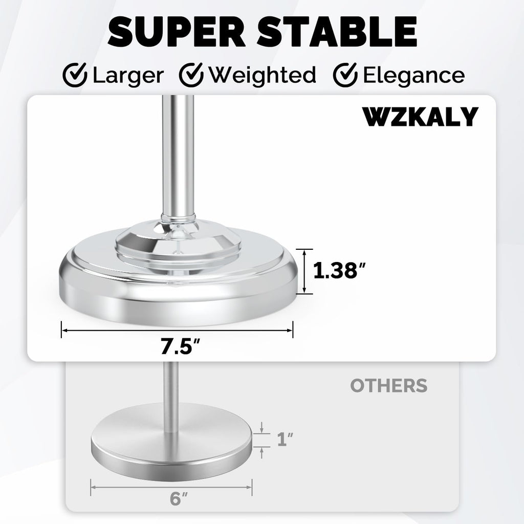 Toilet Paper Holder Stand, Polished Chrome Toilet Paper Holder Free Standing, Post Pivoting Design