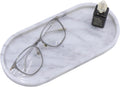 Natural Marble Tray, Oval Vanity Decorative Tray for Bathroom Counter, Countertop Stone Organizer