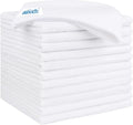 HOMEXCEL White Microfiber Cleaning Cloth 12 Pack, 12.5 x 12.5 inch Microfiber Towels for Cars